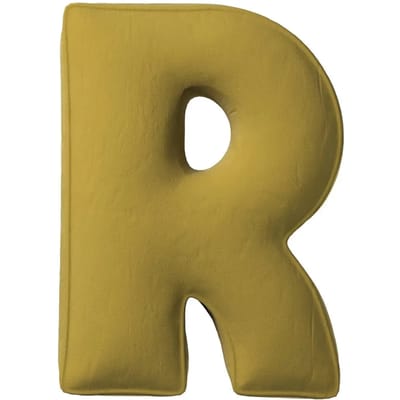 Kussen letter r Yellow Tipi Posh Velvet