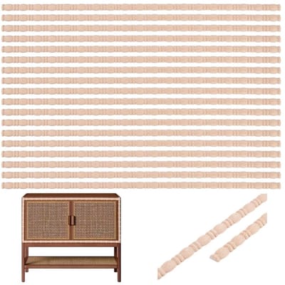 Dailygoods- Sierlijsten 22-pack - Decoratieve Houten Lijsten - Antiek Witte Afwerking - DIY Vintage Design - Afmetingen 41,7 x 1,05 cm - Natuurlijk Hout - Lijst