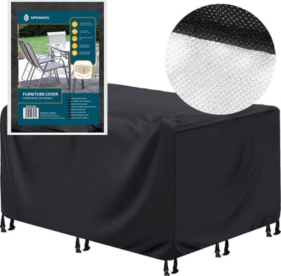 Springos Tuinmeubelhoes - Waterdicht - Hoes - Polyester - 152 x 104 x 71 cm - Zwart