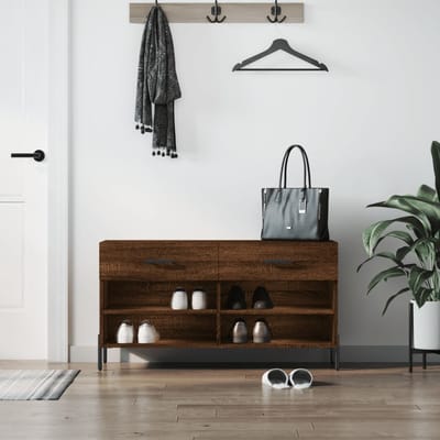 vidaXL - Schoenenbank - 102x35x55 - cm - bewerkt - hout - sonoma - eikenkleurig