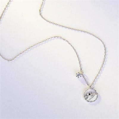 Collier ras du cou en argent sterling 925 avec pendentif en forme de baleine et perles rondes en cristal pour femmes et filles argenté