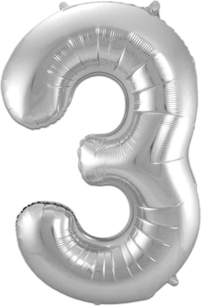 Cijfer Ballonnen Ballon Cijfer 3 Verjaardag Versiering Feest Helium Ballonnen Cijferballon Folieballon Zilver Xl Formaat