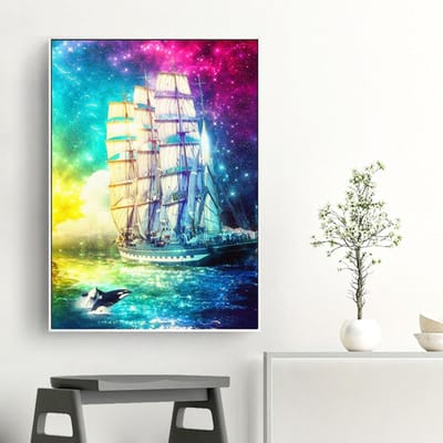 Accessoires voor diamantschilderijen, volledige ronde diamant, schilderachtig kristalborduurwerk, diamantboerderijdecor 20X30CM blue