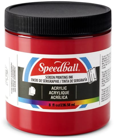 Acrylic ink dark red screen printing - Speedball