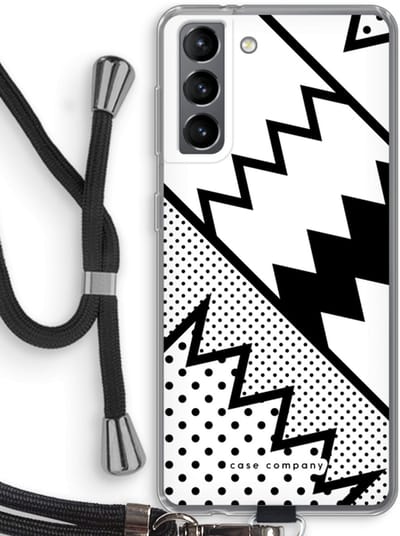 Case Company® - Hoesje met koord geschikt voor Samsung Galaxy S21 hoesje met Koord - Pop Art #5 - Telefoonhoesje met Zwart Koord - Bescherming aan alle Kanten en Over de Schermrand