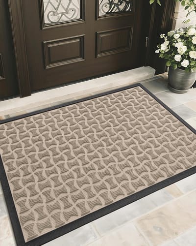 Buitenvloermat 32 x 48 Inch - Antislip, Duurzaam en Vuilopnemend voor Binnen en Buiten, Khaki Kleur