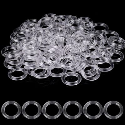 Gordijnringen Transparant - Romeinse Gordijnringen, O-Ringen, Kunststof Gordijnringen (13 mm Buiten, 8 mm Binnendiameter)
