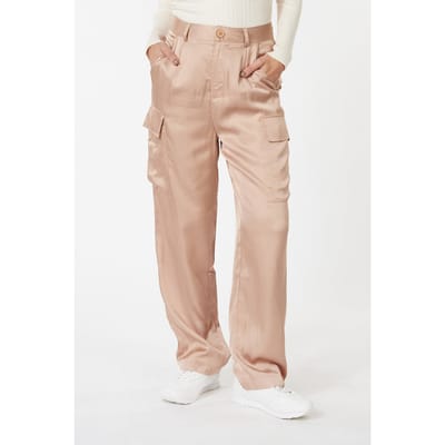 EsQualo Trousers Cargo Sateen Gold Maat: 36 | Pantalons Outlet | Dames | Goud
