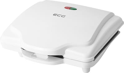 ECG S 1370 Waffle - Tosti ijzer voor 2 vierkante wafels – Tosti apparaat met anti aanbaklaag - 700 watt - Wit