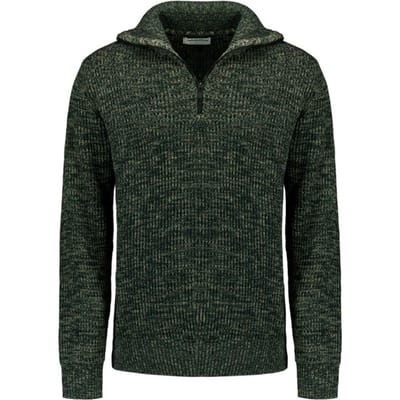 No Excess Pullover half zipper high neck 3 co dark green