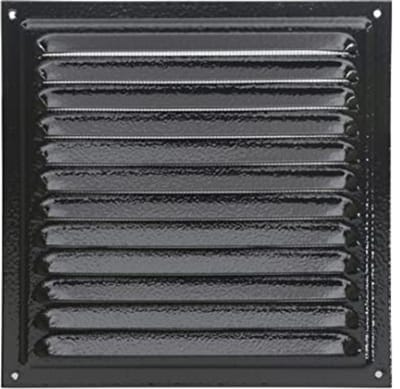 Ventilatierooster 20x20cm - Zwart Metalen Ventilatie