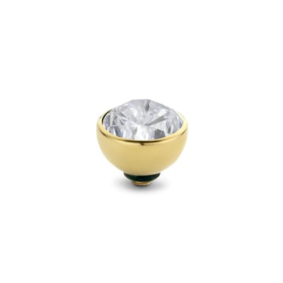 Melano twisted steen rond - goudkleurig + crystal - dames - 8mm