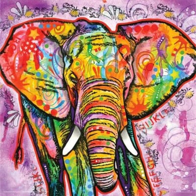 Diy borduurwerk handwerk 5d diamant schilderij volledige boor machtige regenboog olifant diamant kunst aan de muur 30x30CM black