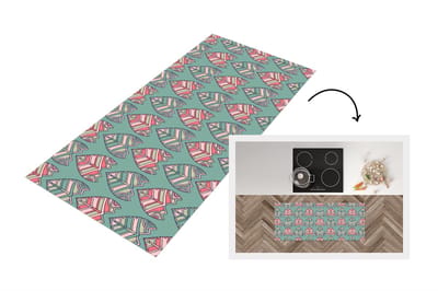 Keukenloper 120x50 cm - Keukenmat vinyl Patronen - Tribal - Retro - Keukenmatten loper - Keuken vloerkleed tapijt