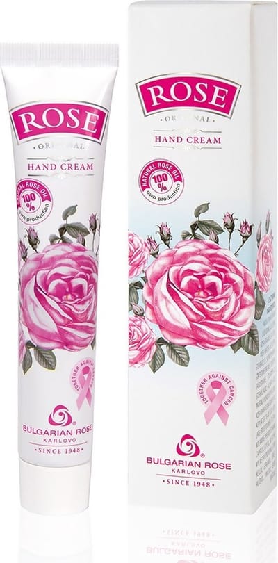 Hand cream Rose Original | Verzachtende handcrème met glycerine en 100% natuurlijke Bulgaarse rozenolie en rozenwater