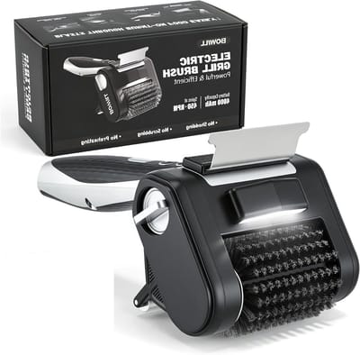 Elektrische grillborstel - Draadloze reiniger - Grill schoonmaken - Krachtige 450 rpm motor - 4000 mAh accu - Zwart