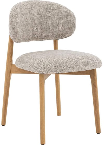 Goossens Eetkamerstoel Bessy - Zonder Armleuning - Stof - Beige