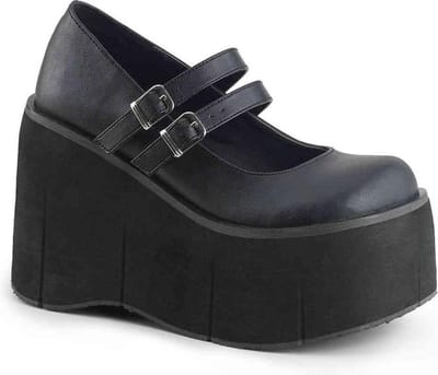 DemoniaCult - KERA08 Plateau Sandaal - US 6 - 36 Shoes - Zwart