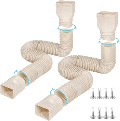 Regengoot Verlengstukken - Afvoerbuis Verlenging Dakgoot - Huis Beschermen - Verstelbaar tot 427 cm - 2 stuks - Limoengroen