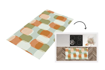 Keukenloper - Loper keuken - Retro - Patroon - Pastel - 120x60 cm - Keukenloper vinyl