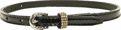 Patent leather spur straps-golden-1 pair