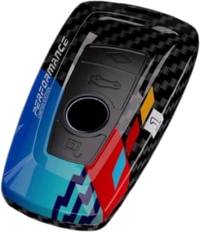 Type A Luxe Autosleutel Hoes – Zwart Blauw ABS Koolstofvezel, Super Sterk Beschermhoes geschikt voor BMW 1, 3, 5, 7 Series en X Modellen (G20, G30, F15, F01, G01, G02, G05, F20, F30, F07, F34) | Autosleutel hoes kopen, BMW sleutelbescherming, Luxe sl