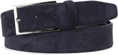 BOSS leren heren riem - donkerblauw