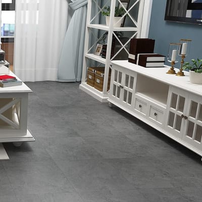 Zelfklevende PVC Tegels Grijs - Dikke Betonlook Vloertegels voor Woonkamer, Badkamer en Keuken - Waterdicht en Duurzaam 30x30 cm, 4 Tegels
