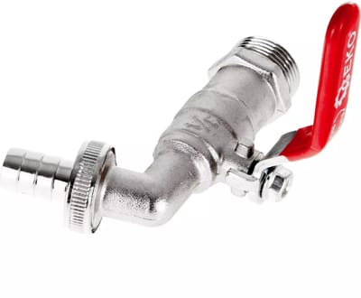 GEKO IBC tapset - 3/4'' metalen kraan - GZ 1'' draad - Ergonomische hendel - Tuin en IBC tanks