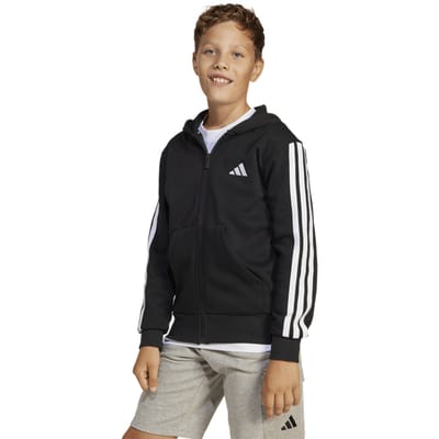 Adidas Essentials Full-zip Hoodie Hoodies Kinder - Zwart - Maat 159 - 164 CM - Katoen Jersey