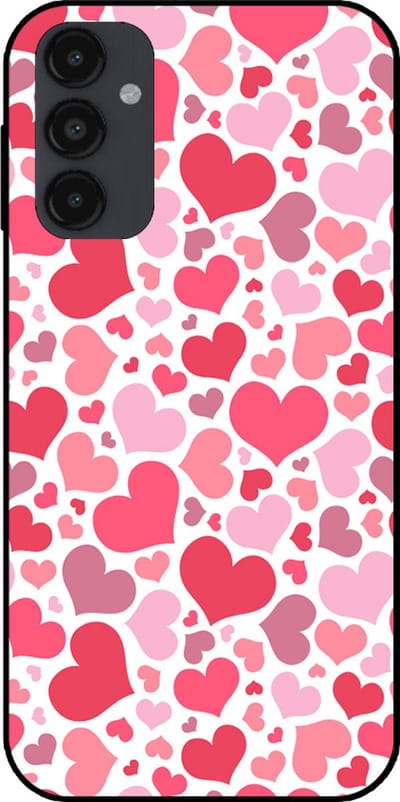 Smartphonica Telefoonhoesje Geschikt voor Samsung Galaxy A14 met Hartjes Print - Hearts Design TPU Backcover Case - Kinder Hoesje met Hartjes Design geschikt voor Samsung Galaxy A14