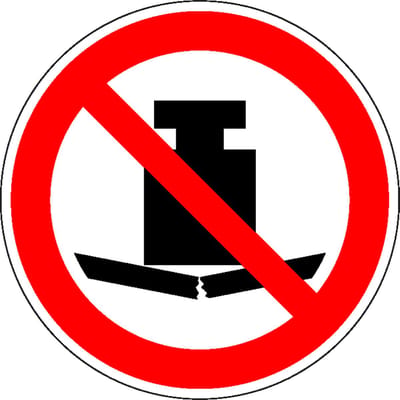 Geen zware last plaatsen sticker - ISO 7010 - P012 400 mm