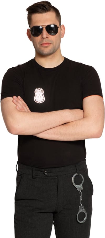 Partychimp Politie Set Bril/Handboeien en Badge Voordeelverpakking 6 Stuks voor bij Carnavalskleding Heren Carnavalskleding Dames Carnaval Accessoires Verkleedaccessoires Volwassenen - 3-Delig Bril/Handboeien/Badge - 6 Stuks