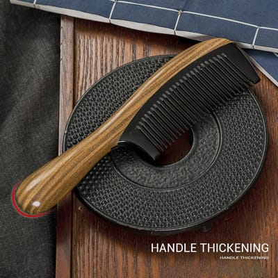 Antistatische Kam Ontwarrende Fijngetande Houten Haarkammen Groen Sandelhout Buffelhoorn Kam black