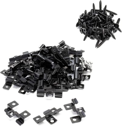 50x Montageclips voor Terrasplanken (8mm Sleuf) met 60 RVS Schroeven
