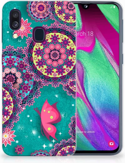 Samsung Galaxy A40 Hoesje maken Cirkels en Vlinders