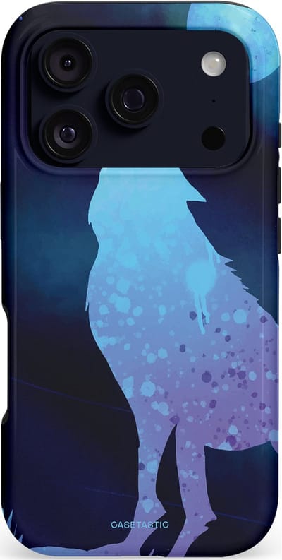 Casetastic hoesje geschikt voor Apple iPhone 17 Pro - MagSafe - Dubbellaagse bescherming - Blauwe Wolvennacht - Fashion Case - Donkerblauw Lavendel