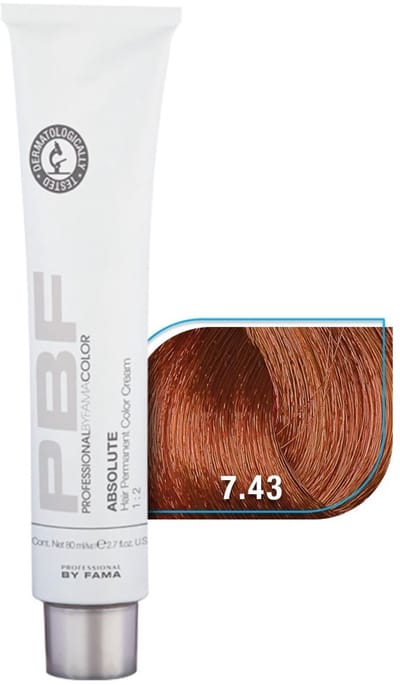 BY FAMA TINTE COLOR ABSOLUTE COPPER ORANGE PBC TINTE 7.43, 80 ML