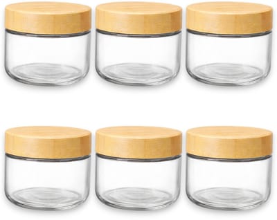 Dutchers.® Overnight Oats Bekers- 300ml - Potjes van Glas - 6 Stuks - Glazen Potjes met Deksel - Muesli Beker - Lunchpot - Yoghurtbeker - Beker To Go - Milieuvriendelijk - Glas & Bamboe - Sterk Sluitsysteem - Ontbijt & Lunch - Luchtdicht