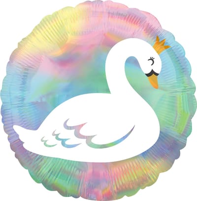 Anagram Folieballon Pastel Swan Junior 45 Cm Wit/blauw/roze
