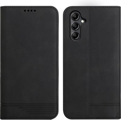 Geschikt voor Samsung Galaxy A15 4G/5G - Kaartsleuven en Standfunctie - Portemonnee hoesje - Zwart