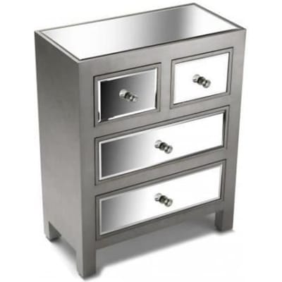 Chevet - DECLIKDECO - MASALA - 4 tiroirs - Bois - Gris - H 62,5 x L 49,5 x l 25 cm gris