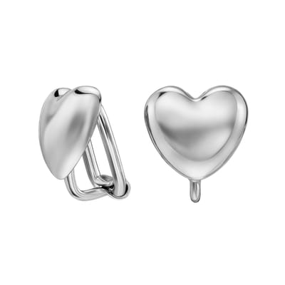 Traveller Clip Oorbellen - Oorclips Dames - Hart - 11 x 10 mm - Geplatineerd - 157795