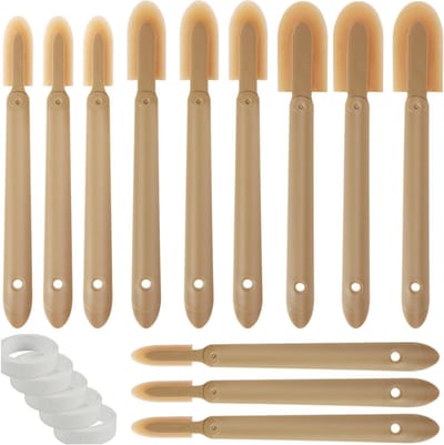 Kit Afwerkingsgereedschap - Kitspuit Tool - Gladde Voegen - 4 Maten - 28 cm Handvat - Geelbruin
