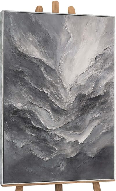 Canvas schilderij handgeschilderd memory of rocks abstract – YS-Art Gallery – Luxe wanddecoratie voor woonkamer – Modern schilderij voor slaapkamer en hal
