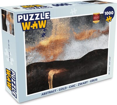 Puzzel Abstract - Gold - Chic - Zwart - Grijs - Legpuzzel - Puzzel 1000 stukjes volwassenen