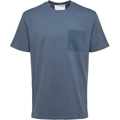Selected Homme Slhrelaxarvid Ss O-neck Polo's & T-shirts - Blauw