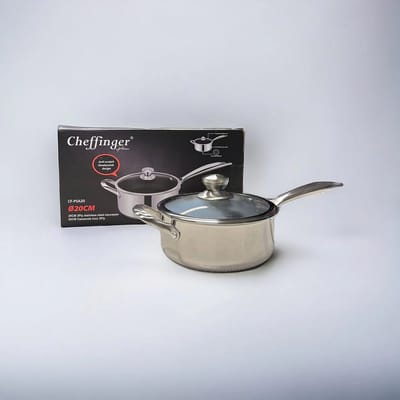 Cheffinger Steelpan met Deksel - 20cm - RVS - Honingraat - Inductie