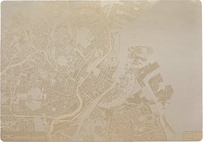 Place Maps Placemat Stadskaart Kopenhagen - Kunstleer - Champagne - 1 Stuk