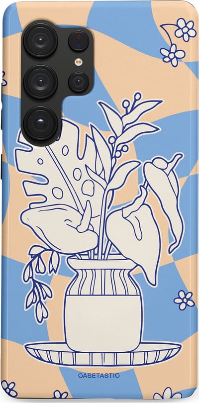 Casetastic Hoesje Geschikt voor Samsung S25 Ultra - Stijlvolle Beschermende Duo-layer Case - Bosje vol blauw